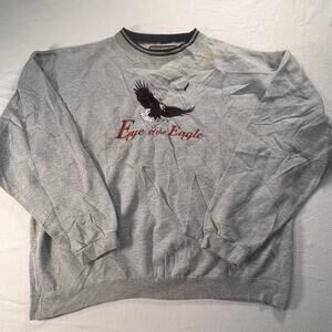 Vintage Headwaters Eagle Graphic Sweatshirt‎ XL Gray Eye of the Eagle Outdoors